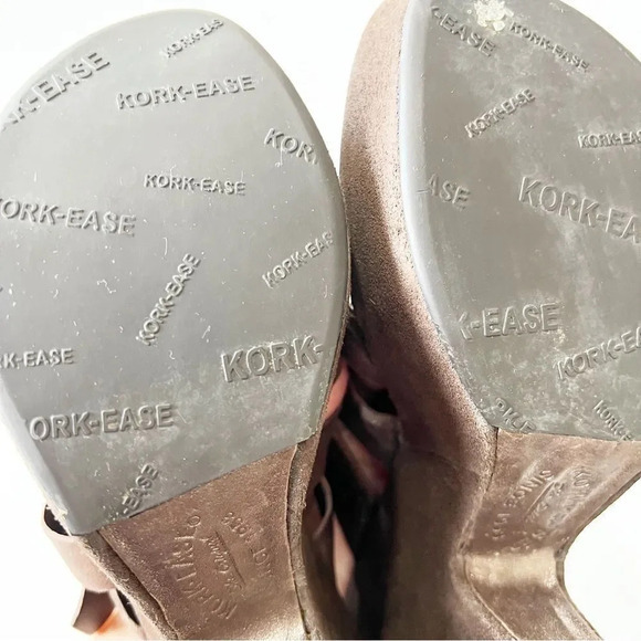 Kork Ease‎ Bronze Velvet Chunky Heel Sandals Women’s Size 6 Boho Sundance 70s - Picture 8 of 10